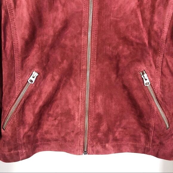LUCKY BRAND | Suede Puff Sleeve Jacket Leather Brick Red/Orange NEW Women’s M - Picture 6 of 13